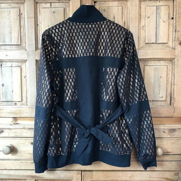 Lululemon Size 6 Limited Edition Gold Foil Logo Zip Jacket RARE Tie Back Shimmer - Picture 7 of 9